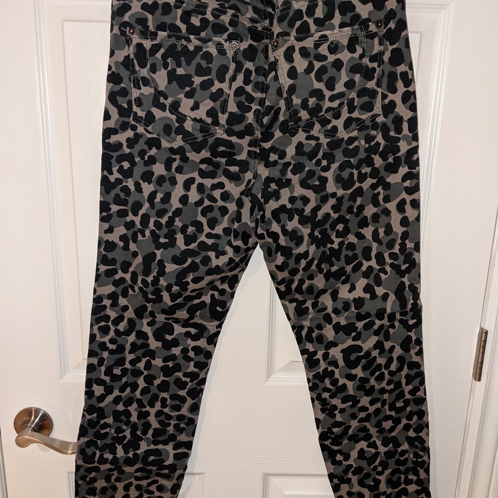 Leopard camo print denim